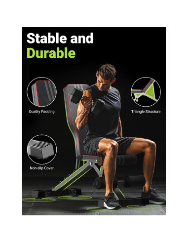 Banca de Pesas Ajustable Yoleo para Entrenamiento en Casa