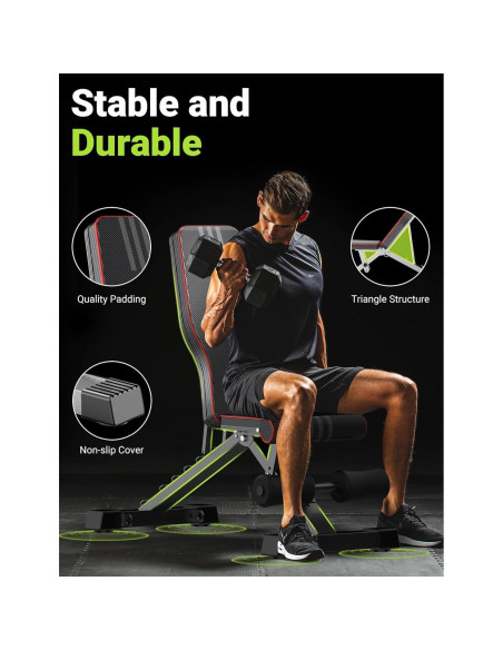 Banca de Pesas Ajustable Yoleo para Entrenamiento en Casa