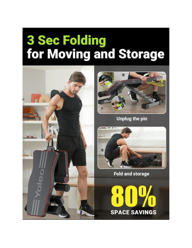Banca de Pesas Ajustable Yoleo para Entrenamiento en Casa