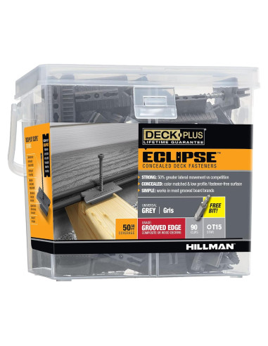 Sujetadores Ocultos para Deck Deck Plus Eclipse, Acero Inoxidable, 90 Piezas