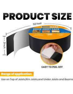 Cinta Butílica para Vigas de Deck ADHES 0.61 x 15.24 m Impermeable 2