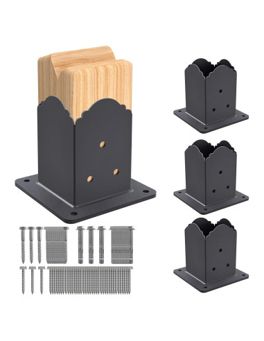 Base de Poste 4x4 CHICAURA - Soporte de Acero con Tornillos