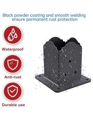 Base de Poste 4x4 CHICAURA - Soporte de Acero con Tornillos