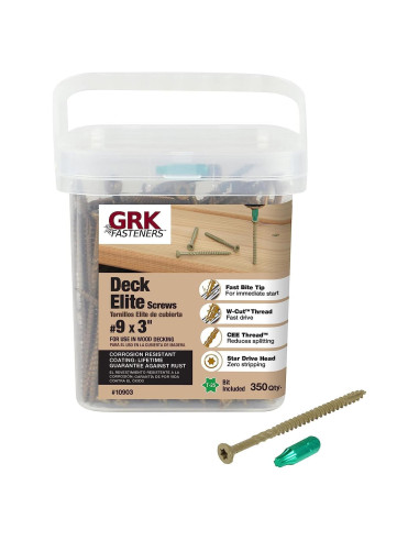 Tornillos para Madera GRK Elite 9 x 7.62 cm 350 Piezas