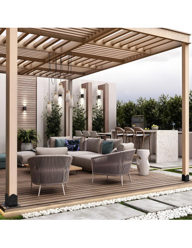 Base de Poste 4x4 CHICAURA - Soporte de Acero con Tornillos