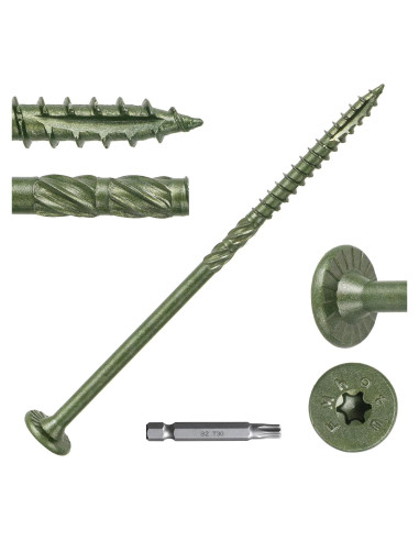 100 Tornillos de Madera FMhotu 15 cm Resistentes a la Oxidación