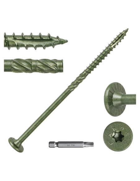 100 Tornillos de Madera FMhotu 15 cm Resistentes a la Oxidación