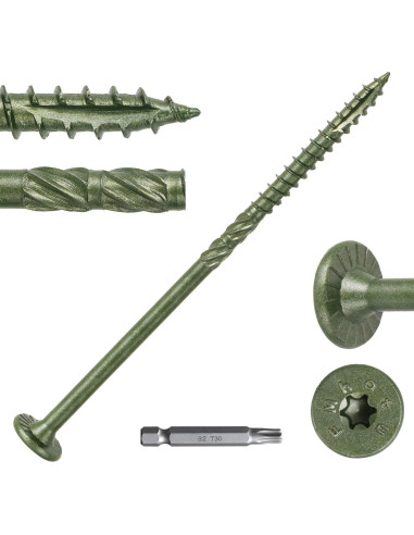 100 Tornillos de Madera FMhotu 15 cm Resistentes a la Oxidación