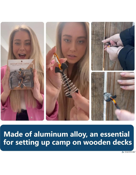 Anclajes de Cubierta NACETURE con Mosquetones - 10 Piezas