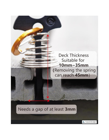 Anclajes de Cubierta NACETURE con Mosquetones - 10 Piezas