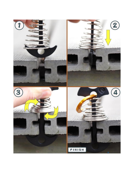 Anclajes de Cubierta NACETURE con Mosquetones - 10 Piezas