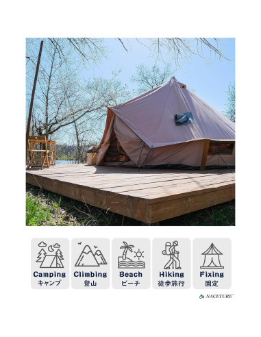 Anclajes de Cubierta NACETURE con Mosquetones - 10 Piezas