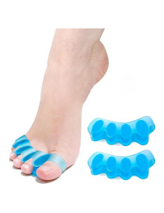 Separador de Dedos de Silicona WERNOKLE - Alivio Juanetes y Dedo en Martillo - 1 Par Ajustable Azul