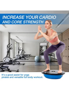 Media Pelota de Equilibrio Zeatly Rosa con Bandas de Resistencia 2