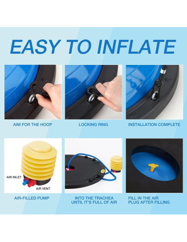 Media Pelota de Equilibrio Zeatly Rosa con Bandas de Resistencia