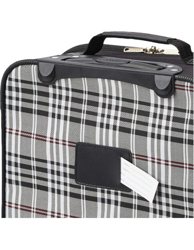 Conjunto de Equipaje Rockland 2 Piezas Expandible Cuadros Negros
