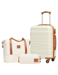 Conjunto de Equipaje Coolife 3 Piezas Maletas Duras Blanco