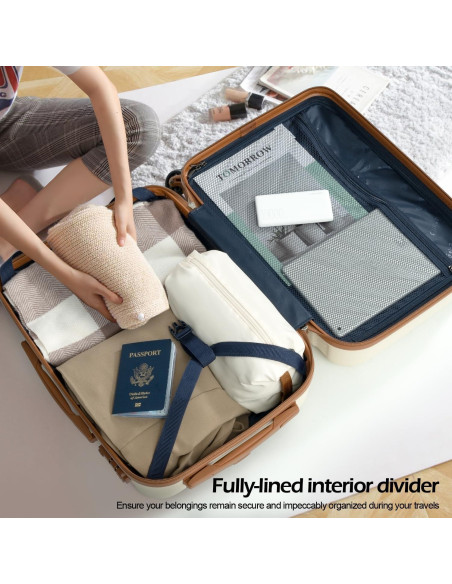 Conjunto de Equipaje Coolife 3 Piezas Maletas Duras Blanco