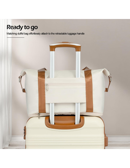 Conjunto de Equipaje Coolife 3 Piezas Maletas Duras Blanco