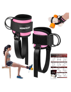 Correas de Tobillo Nooncrazy para Mancuernas - Nylon Rosa 90 cm