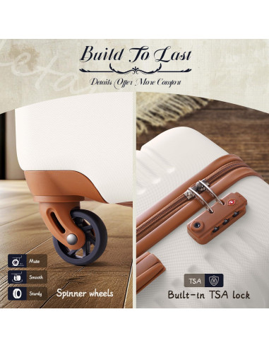 Conjunto de Maletas Coolife 3 Piezas Equipaje Blanco