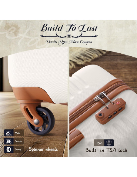 Conjunto de Maletas Coolife 3 Piezas Equipaje Blanco