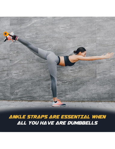 Correas de Tobillo Nooncrazy para Mancuernas - Nylon Rosa 90 cm