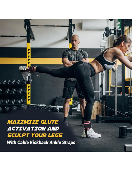 Correas de Tobillo Nooncrazy para Mancuernas - Nylon Rosa 90 cm