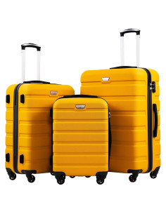 Conjunto de Maletas Coolife 3 Piezas Amarillo 50.8-71.1cm