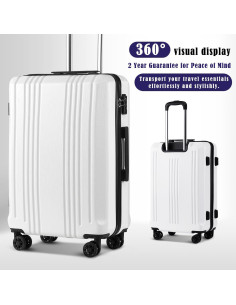 Maleta Coolife rígida 3 piezas con cerradura TSA - 20, 24, 28 in 2