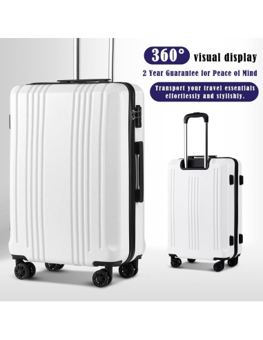 Maleta Coolife rígida 3 piezas con cerradura TSA - 20, 24, 28 in