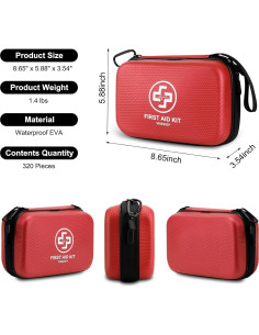 Kit de Primeros Auxilios VRIEXSD 320 Piezas Impermeable Rojo 2