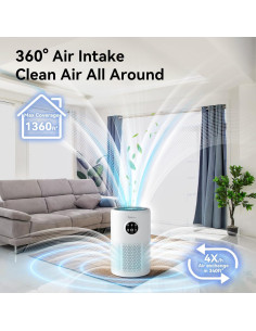 Purificador de Aire HEPA Tailulu D10 para Mascotas 126 m 2