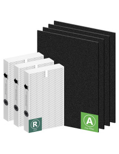 Filtro HEPA HPA300 Funmit para Purificadores Honeywell - 3 HEPA + 4 Carbón