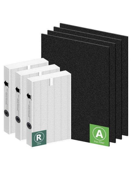 Filtro HEPA HPA300 Funmit para Purificadores Honeywell - 3 HEPA + 4 Carbón