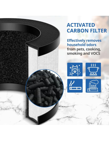 Paquete de 2 Filtros HEPA H13 LINNIW TZ-K1 para Purificador ToLife