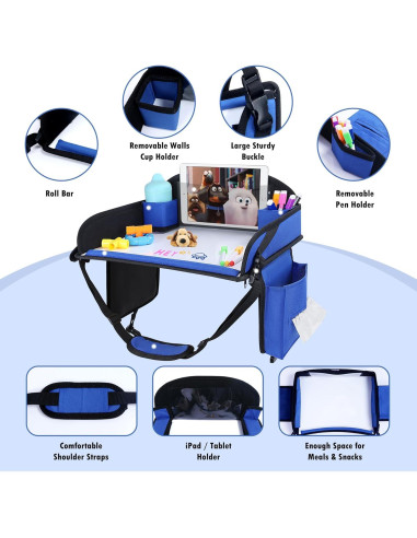 Bandeja de Viaje para Niños WENRENER Azul Marino 43x34cm 2PCS