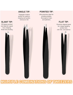 Juego de Pinzas Yougai 9 Piezas Acero Inoxidable Estuche 2