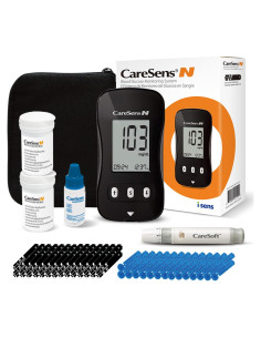 Kit de Monitor de Glucosa CareSens N con 100 Tiras y Lancetas