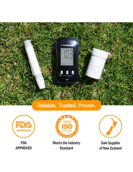 Kit de Monitor de Glucosa CareSens N con 100 Tiras y Lancetas