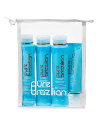 Kit de Viaje 4 Piezas Pure Brazilian: Champú, Acondicionador, Suero y Mascarilla