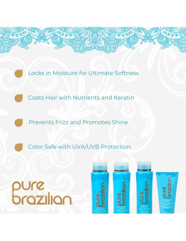 Kit de Viaje 4 Piezas Pure Brazilian: Champú, Acondicionador, Suero y Mascarilla