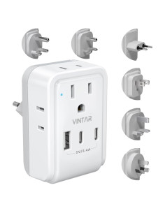 Adaptador de Viaje Universal VINTAR 7 en 1 con 3 USB