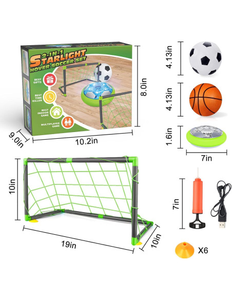 Pelota de Fútbol Flotante Growsland con Luces LED y Metas