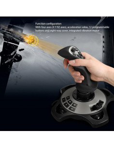 Joystick de Vuelo ASHATA para PC con Vibración y Acelerador 2