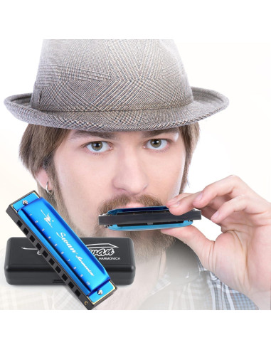 Armónica SWAN Diatónica 10 Agujeros Clave de C Azul Zafiro