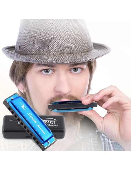 Armónica SWAN Diatónica 10 Agujeros Clave de C Azul Zafiro