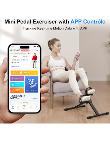 Ejercitador de Pedales Bajo Escritorio MJWW O1 Plegable con Monitor LCD