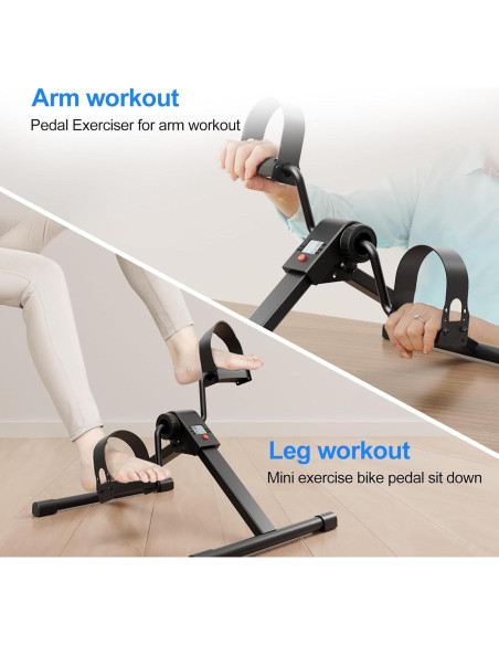 Ejercitador de Pedales Bajo Escritorio MJWW O1 Plegable con Monitor LCD