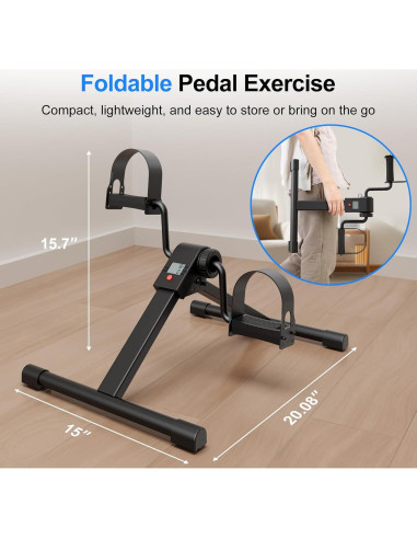 Ejercitador de Pedales Bajo Escritorio MJWW O1 Plegable con Monitor LCD